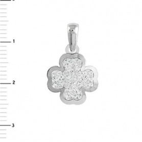 Colgante Oro Blanco Trebol