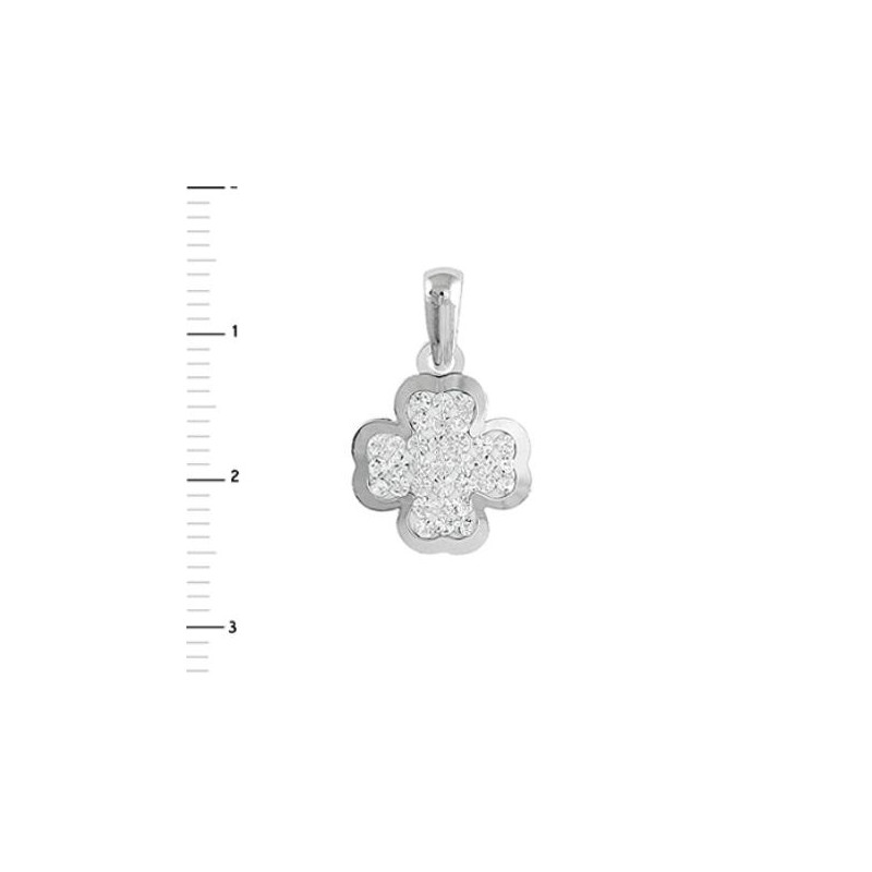 Colgante Oro Blanco Trebol