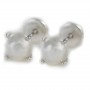 Pendiente de bebé plata rodiada perla de 5 mm