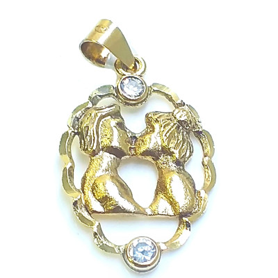 COLGANTE ORO ENAMORADOS 2 CIRCONITAS