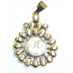 COLGANTE ORO ENAMORADOS 3 CIRCONITAS