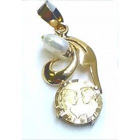 COLGANTE ORO ENAMORADOS CON PERLA