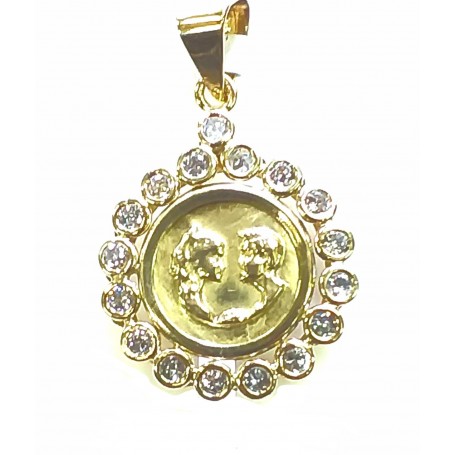 COLGANTE ORO ENAMORADOS BISEL CIRCONITAS