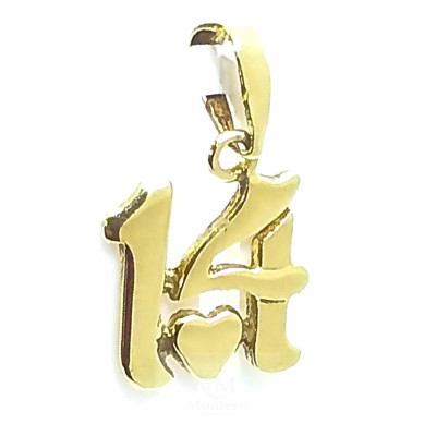 COLGANTE ORO AMOR NUMERO 14