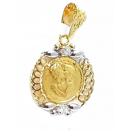 COLGANTE ORO ENAMORADOS 2 CIRCONITAS
