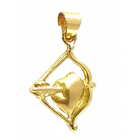 COLGANTE ORO CORAZON CON FLECHA