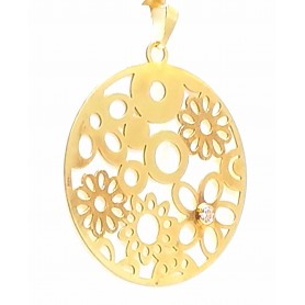 COLGANTE ORO FLORES CALADO CIRCONITA