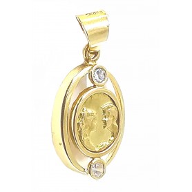 COLGANTE ORO ENAMORADOS 2 CIRCONITAS
