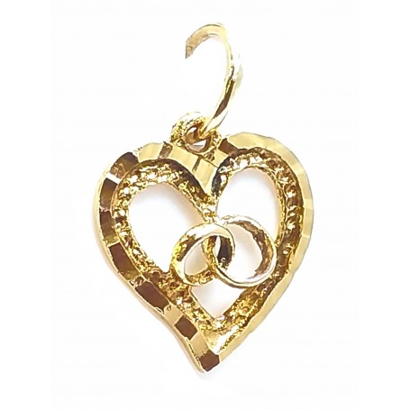 COLGANTE ORO CORAZON CON ALIANZAS