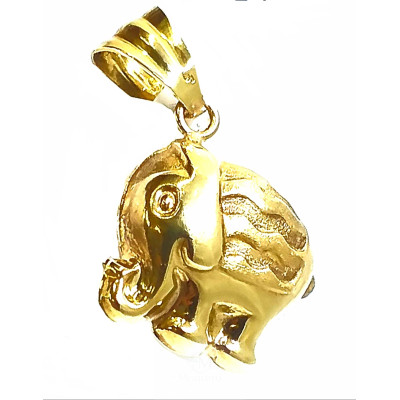 COLGANTE ORO ELEFANTE HUECO VOLUMEN