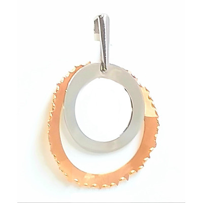 COLGANTE ORO BICOLOR BLANCO - ROSA