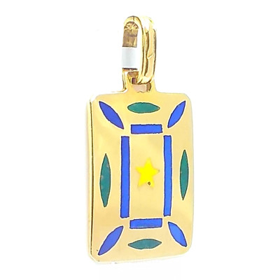 COLGANTE ORO RECTANGULAR ESMALTE