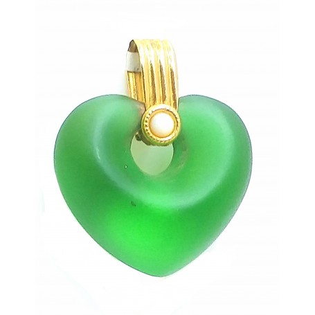 COLGANTE ORO CORAZÓN VERDE