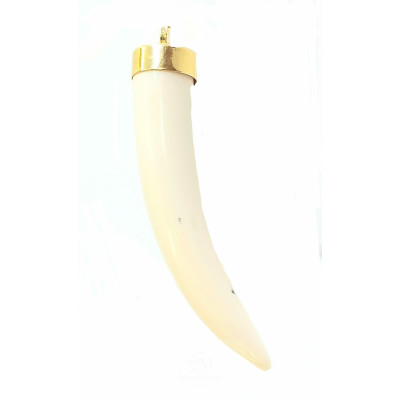 COLGANTE ORO CUERNO PASTA COLOR MARFIL
