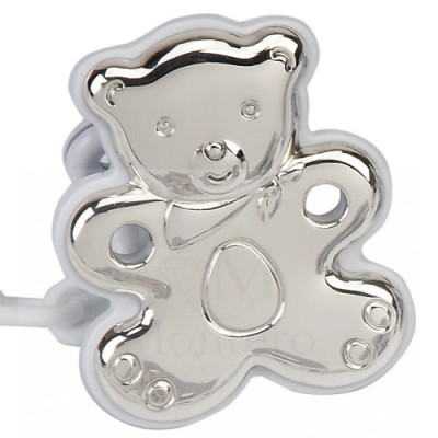 Pinza Chupete Plata Osito Relieve-900123