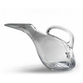Glass bottle decanter with silver