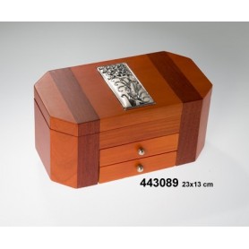 Joyero Madera Aplique Plata