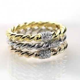 Sortija Plata Triple Tricolor Cresber