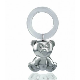 Sonajero Oso Plata con aro