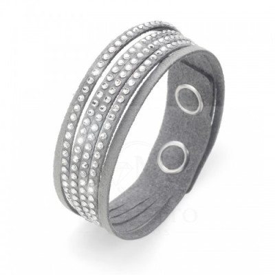 Simple Cut Alcantara black crystal Bracelet