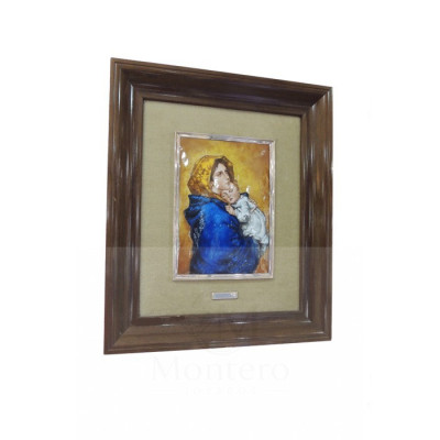 Cuadro Esmalte Virgen con Niño Botticelli