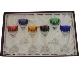 Juego Copas Vino Bohemia Color