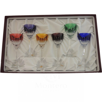 Juego Copas Vino Bohemia Color