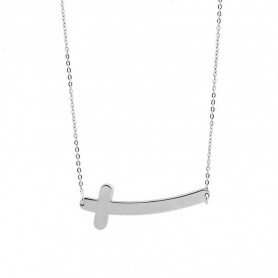 Collar Plata Cruz Horizontal