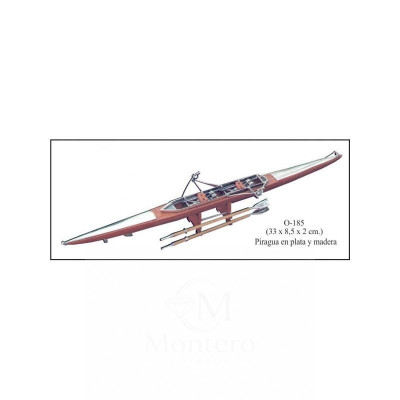 Miniatura Plata Piragua Remos