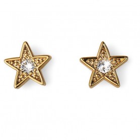 Hoop Small Gold Crystal Pendientes