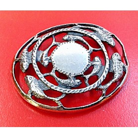 Jabonera Plata Oval Calada Peces