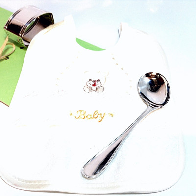 Set Cuchara Papillera Plata + Servilletero Plata
