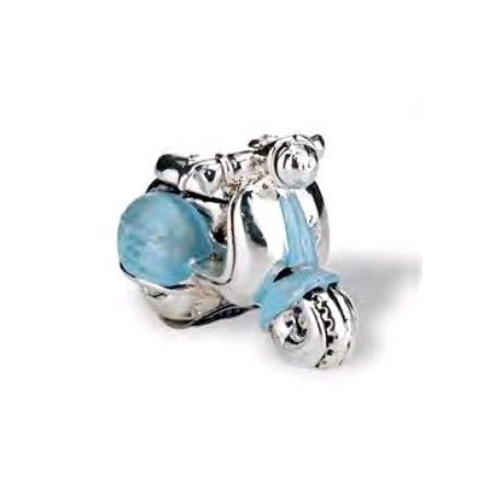 Figura Resina Plata Moto Vespa