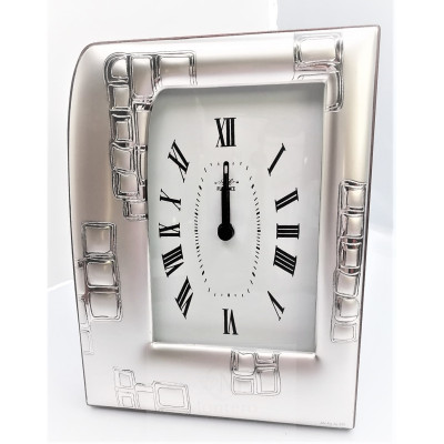 Reloj Despertador Bilaminado Plata Mate