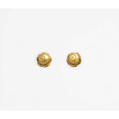 Pendientes Plata Dorada Bola Filigrana