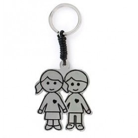 Llavero Acero Pareja Niños