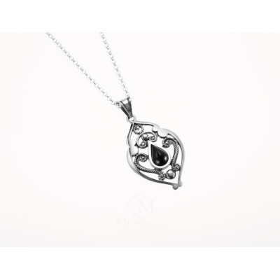 Azabache Jet Silver Pendant