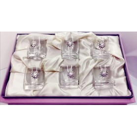 Estuche 6 Chupitos Licor Aplique Flor