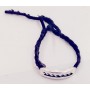 Pulsera Plata y Cuero Negro Trenzado