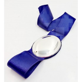 MarcaPaginas Cinta Azul Ovalo Plata