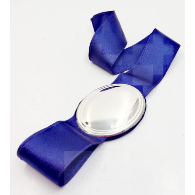 MarcaPaginas Cinta Azul Ovalo Plata