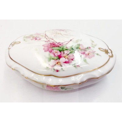 Caja Porcelana Limoges Decorado Flores