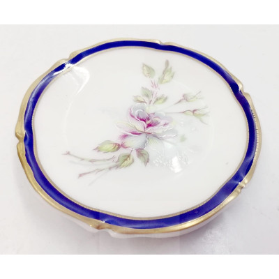 Plato Porcelana Limoges Decorado Flores