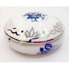 Caja Porcelana Decorado Plata