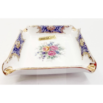 Cenicero Porcelana Decorado Oro