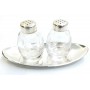Set Salero y Pimentero Cristal y Plata