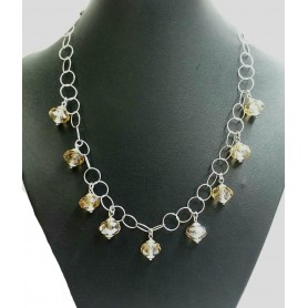 Collar Plata Anillas Piedras