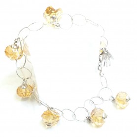Pulsera Plata Anillas Piedras