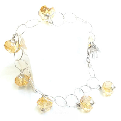 Pulsera Plata Anillas Piedras