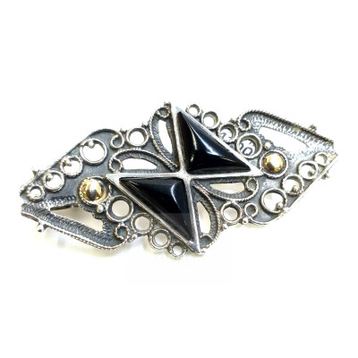 Broche Plata, Azabache y Oro